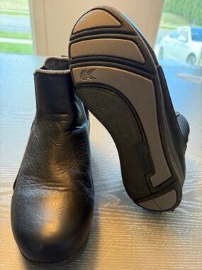 KURU Black Slip-On Ankle Shoes with Textured Sole